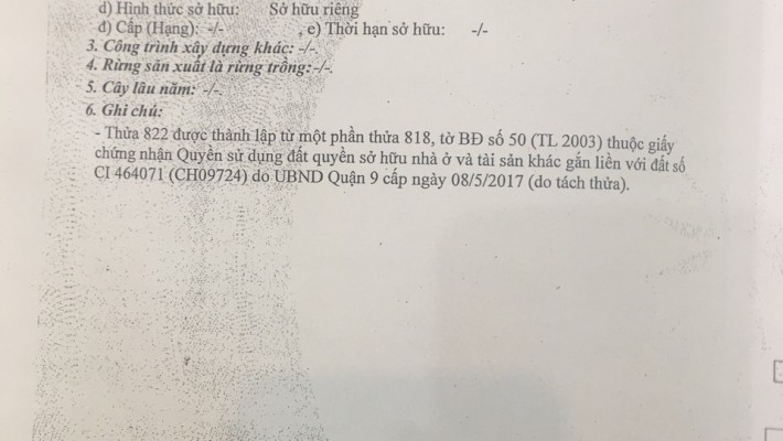 Chính chủ cần bán gấp lô đất Hẻm 61 Đường 185, Phường Phước Long B, Quận 9