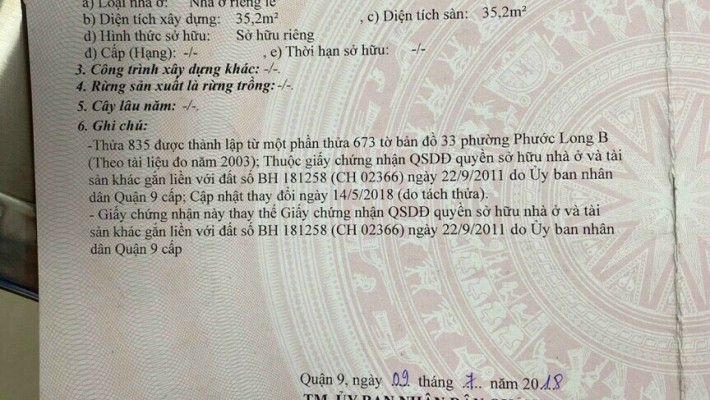 Chính chủ bán lô đất đẹp mặt tiền đường 185, phường Phước Long B, Quận 9, TP HCM