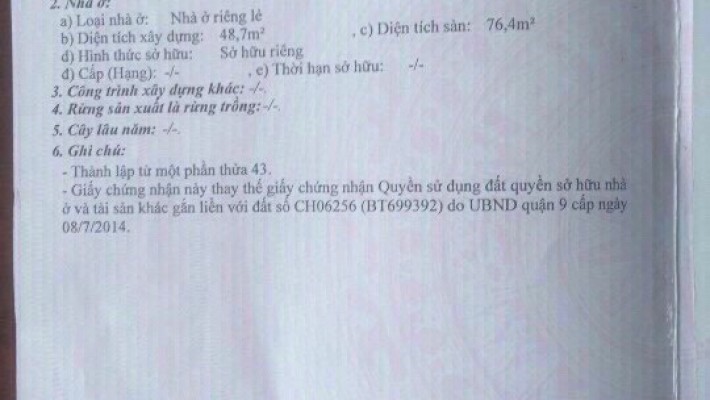 Bán dãy nhà trọ đường 297, phường Phước Long B, quận 9. DT 60,2m2 giá 3,2 tỷ 