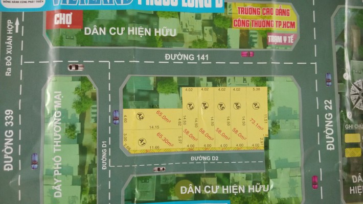 Bán đất lô A5 đường 339, phường Phước Long B, quận 9. DT 60m2 giá 3 tỷ