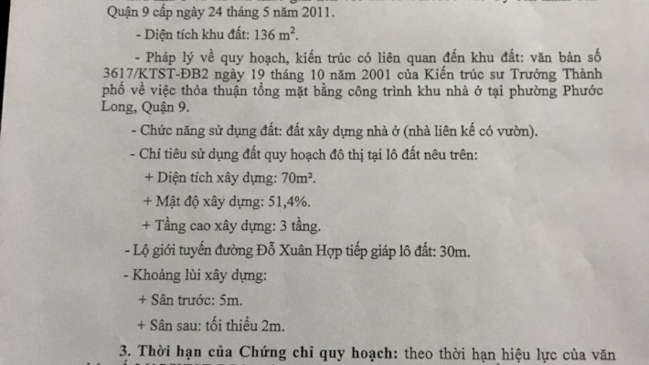Bán đất mặt tiền đường Đỗ Xuân Hợp, phường Phước Long B, quận 9 DT 136m2 giá 12 tỷ
